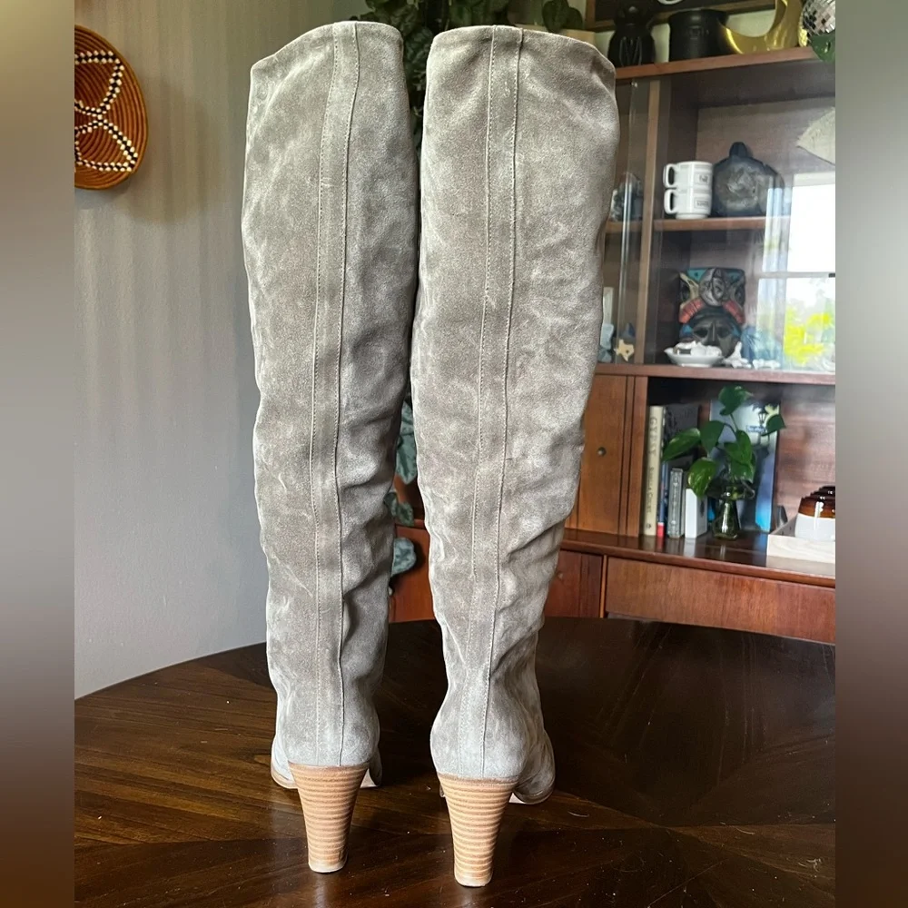 VINCE Casper Leather Knee High Pull-On Boots in Flint Gray Women’s Size 7.5 - Picture 4 of 15